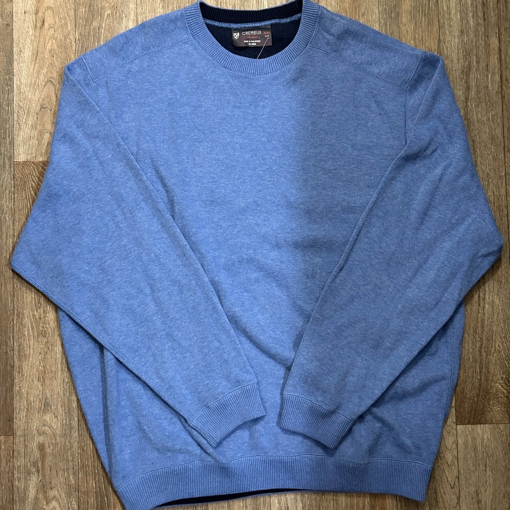 Mens Reversible Sweatshirt by Cremieux XXL Blue & Navy Light Pullover NWT